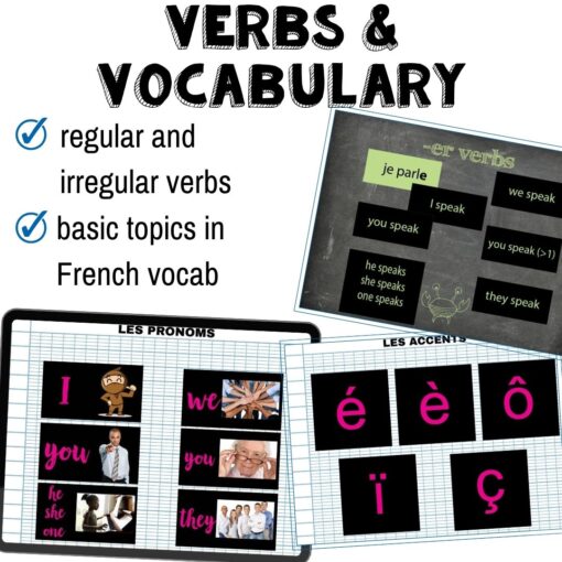 French vocabulary and verbs Interactive notebook for Google™ Drive - Image 3