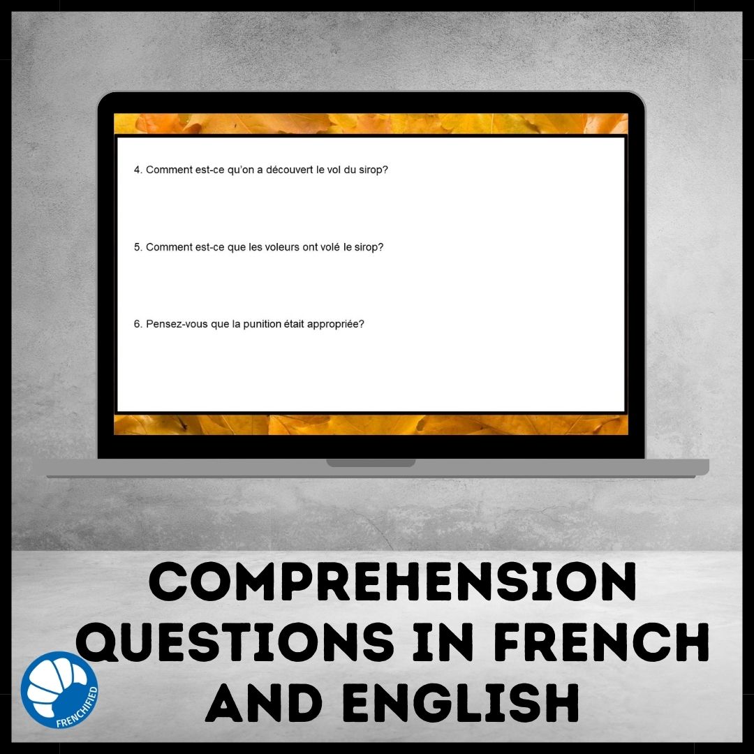 The great maple syrup heist French reading comprehension activity for Google™ Drive 3 The great maple syrup heist French reading comprehension activity for Google™ Drive - Image 3