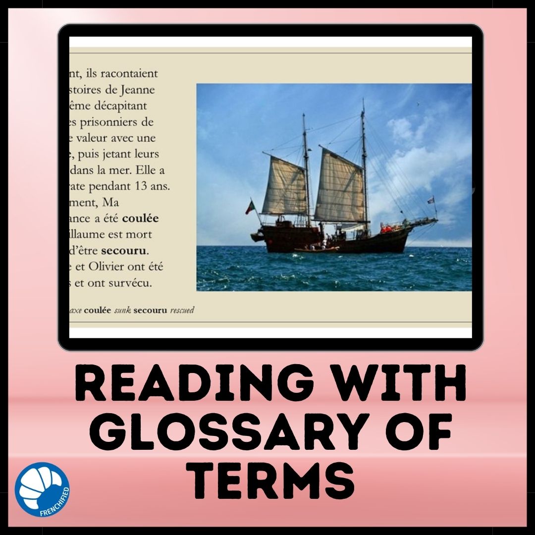 Alternative view of Jeanne de Clisson French reading activity for Google™ drive