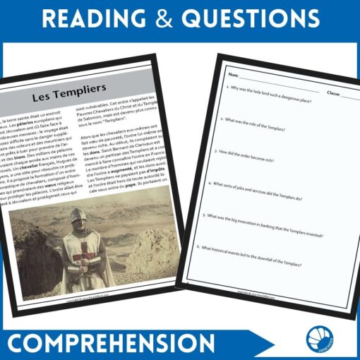The Knights Templar French reading activity - Image 3