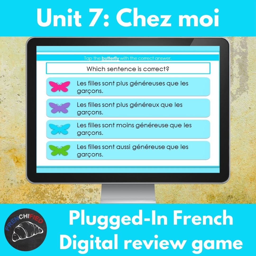 Plugged-in French level 1 unit 7 digital review game: Chez moi