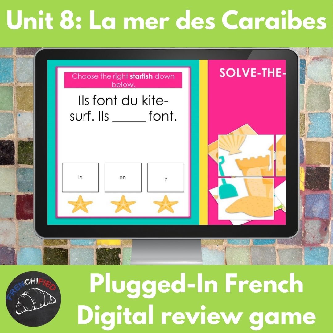 Plugged-in French level 2 unit 8 digital review game: la mer des Caraibes