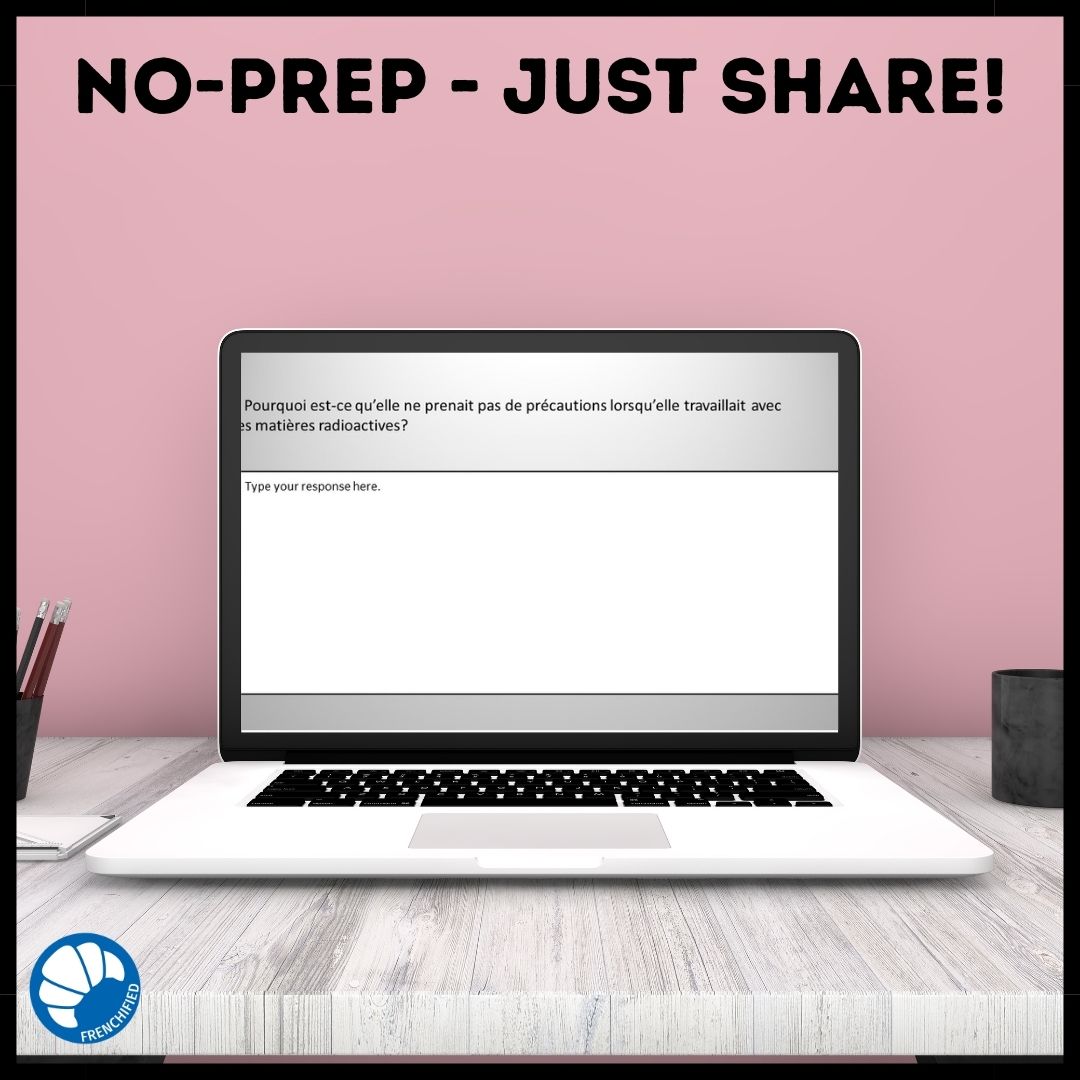 Marie Curie French reading activity for Google™ drive 4 Marie Curie French reading activity for Google™ drive - Image 4