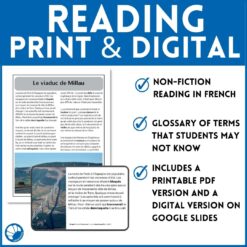 The Millau Viaduct French reading activity