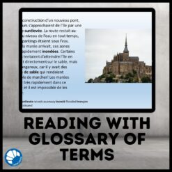 Mont Saint-Michel French reading activity for Google drive