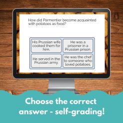 Antoine-Augustin Parmentier French reading comprehension activity Boom™ cards version 7 Antoine-Augustin Parmentier French reading comprehension activity Boom™ cards version
