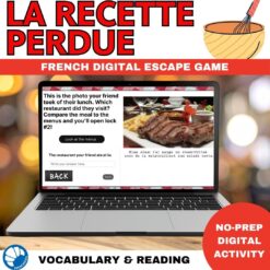 French food vocabulary digital escape game