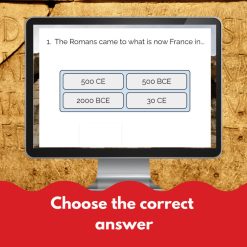 Romans in France French reading comprehension activity Boom™ cards version 7 Romans in France French reading comprehension activity Boom™ cards version