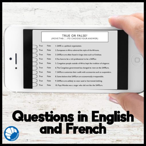 Les Sapeurs French reading activity for Google™ drive