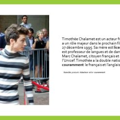 Timothée Chalamet French reading for Google™ Drive