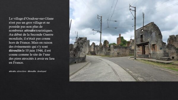 Oradour-Sur-Glane French reading activity for Google™ Drive