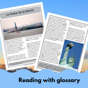 Statue of Liberty French reading comprehension activity - print