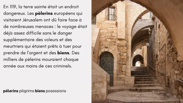 Knights Templar French reading activity for Google™ Drive