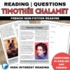 Timothee Chalamet French reading