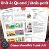 French level 2 Comprehensible Input unit 4