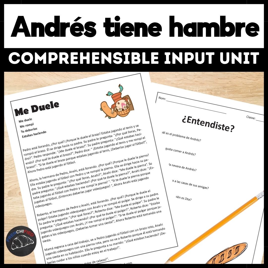 Andrés tiene hambre Spanish Comprehensible Input Lesson