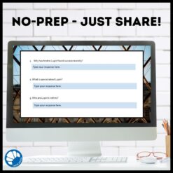 Qui est Arsène Lupin French reading activity for Google™ drive version