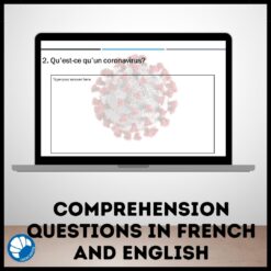 Coronavirus French reading comprehension activity for Google™ Drive