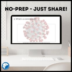 Coronavirus French reading comprehension activity for Google™ Drive