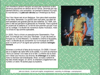 Stromae French reading activity for Google Drive™