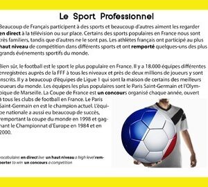 Le sport en France French reading unit for Google™ Drive