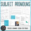 French subject pronouns Lesson plan