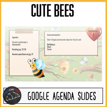 6 Cute bees agenda slides