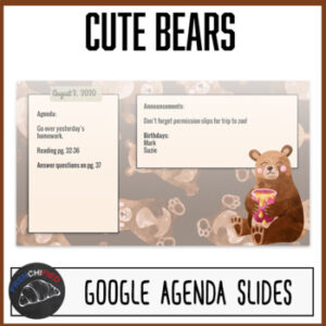 6 Cute bears agenda slides