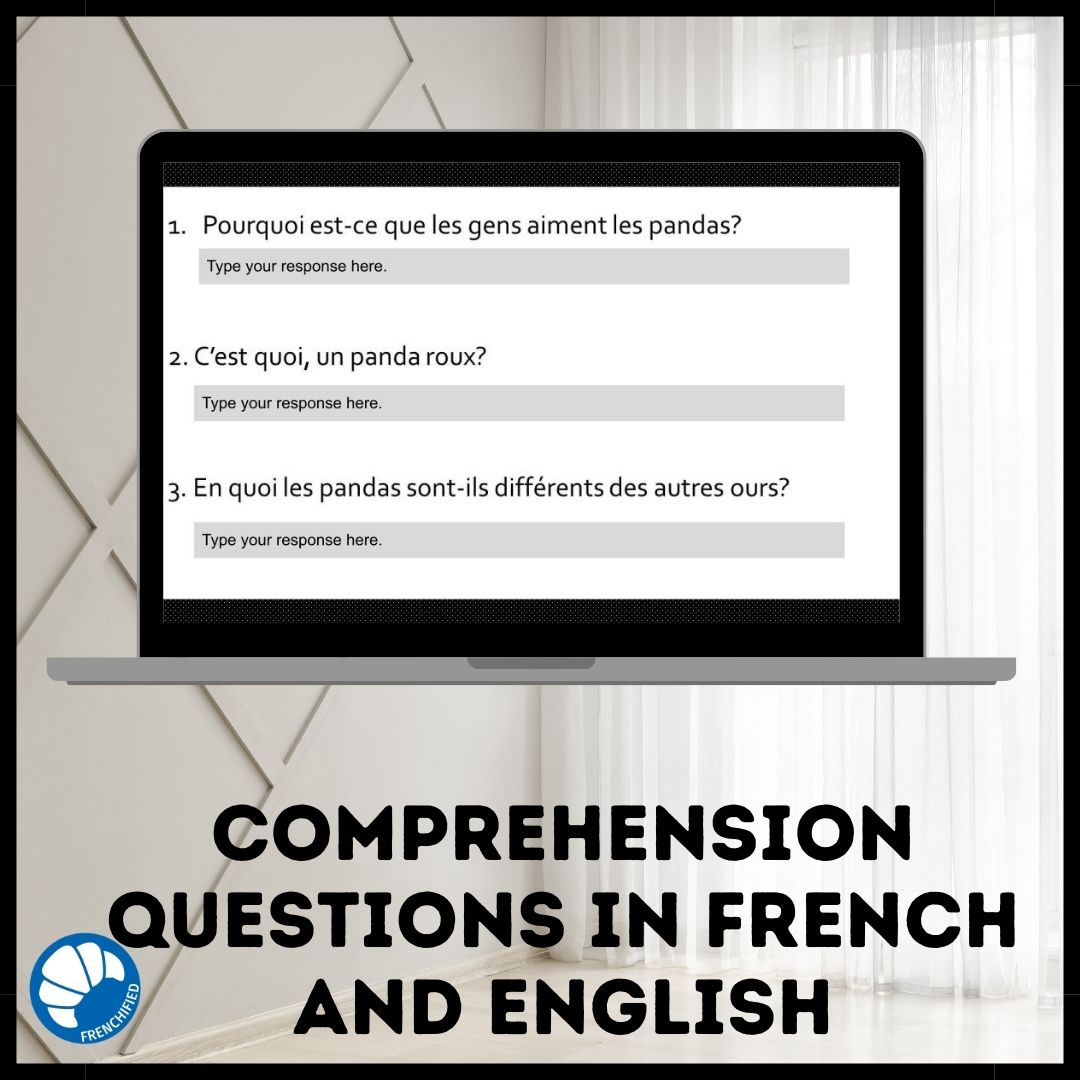 Pandas French reading activity for Google™ Drive 3 Pandas French reading activity for Google™ Drive - Image 3