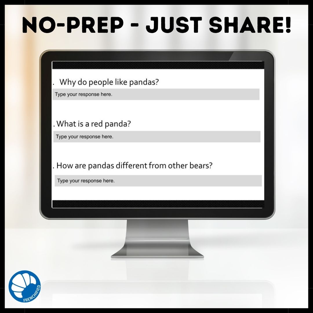 Pandas French reading activity for Google™ Drive 4 Pandas French reading activity for Google™ Drive - Image 4