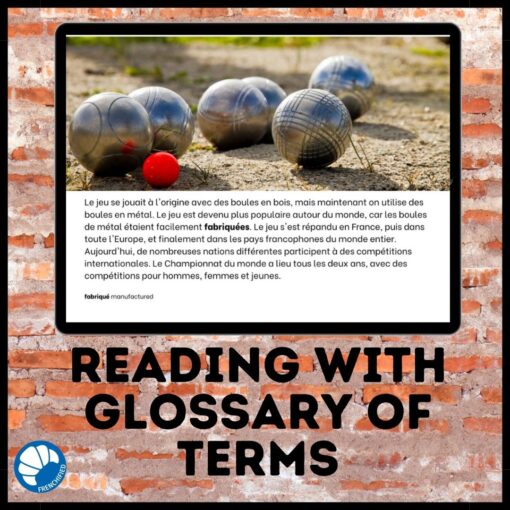 La Pétanque French reading activity Google™ drive version - Image 2