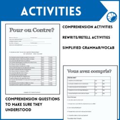 French Comprehensible Input Lessons Nonfiction Bundle #1