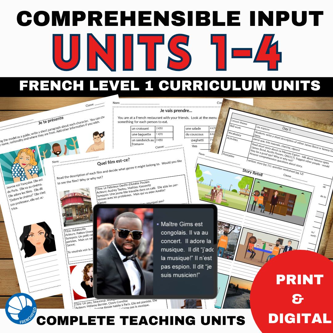 Beginning French Comprehensible Input units - units 1-4 1 BEginning French comprehensible input