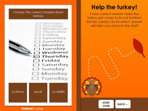 French Thanksgiving Vocabulary Game