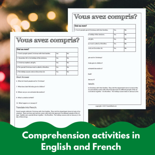 Le Noël French Christmas Lesson - comprehensible input