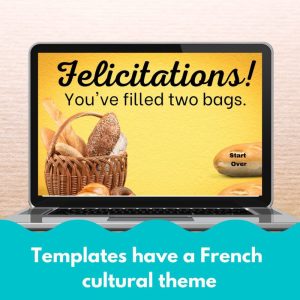 French themed digital game templates bundle