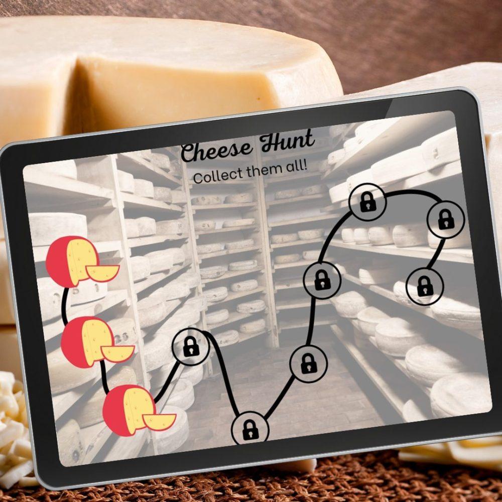 digital practice game template with a cheese theme