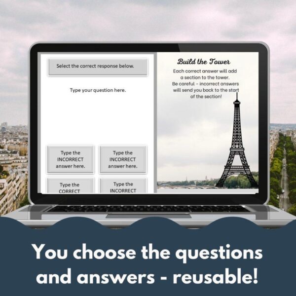 Eiffel Tower themed digital game template