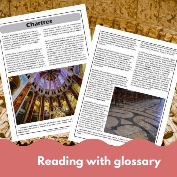 Chartres Cathedral French reading comprehension activity
