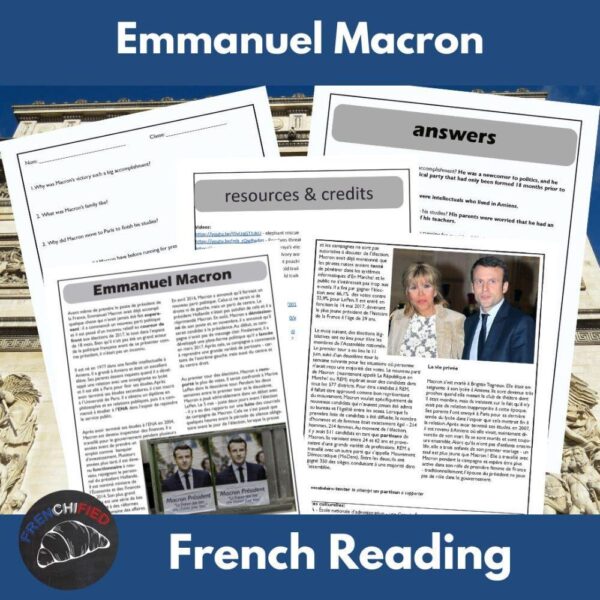 Emmanuel Macron French reading activity