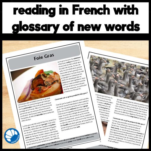 Foie Gras French reading comprehension activity