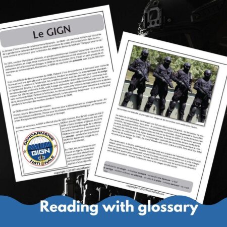 GIGN French reading activity
