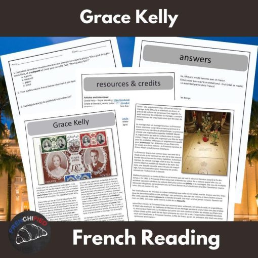 Princess Grace French reading activity