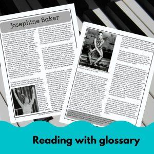 Josephine Baker French reading comprehension activity