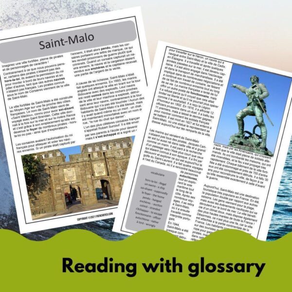 Saint-Malo French reading activity for intermediate/adv. French