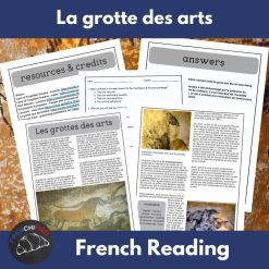 Les grottes des arts French reading activity
