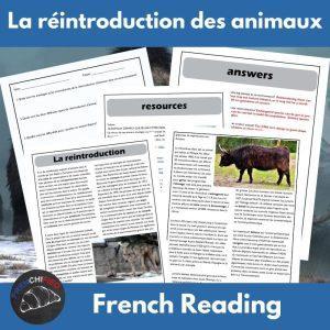réintroduction des animaux French reading