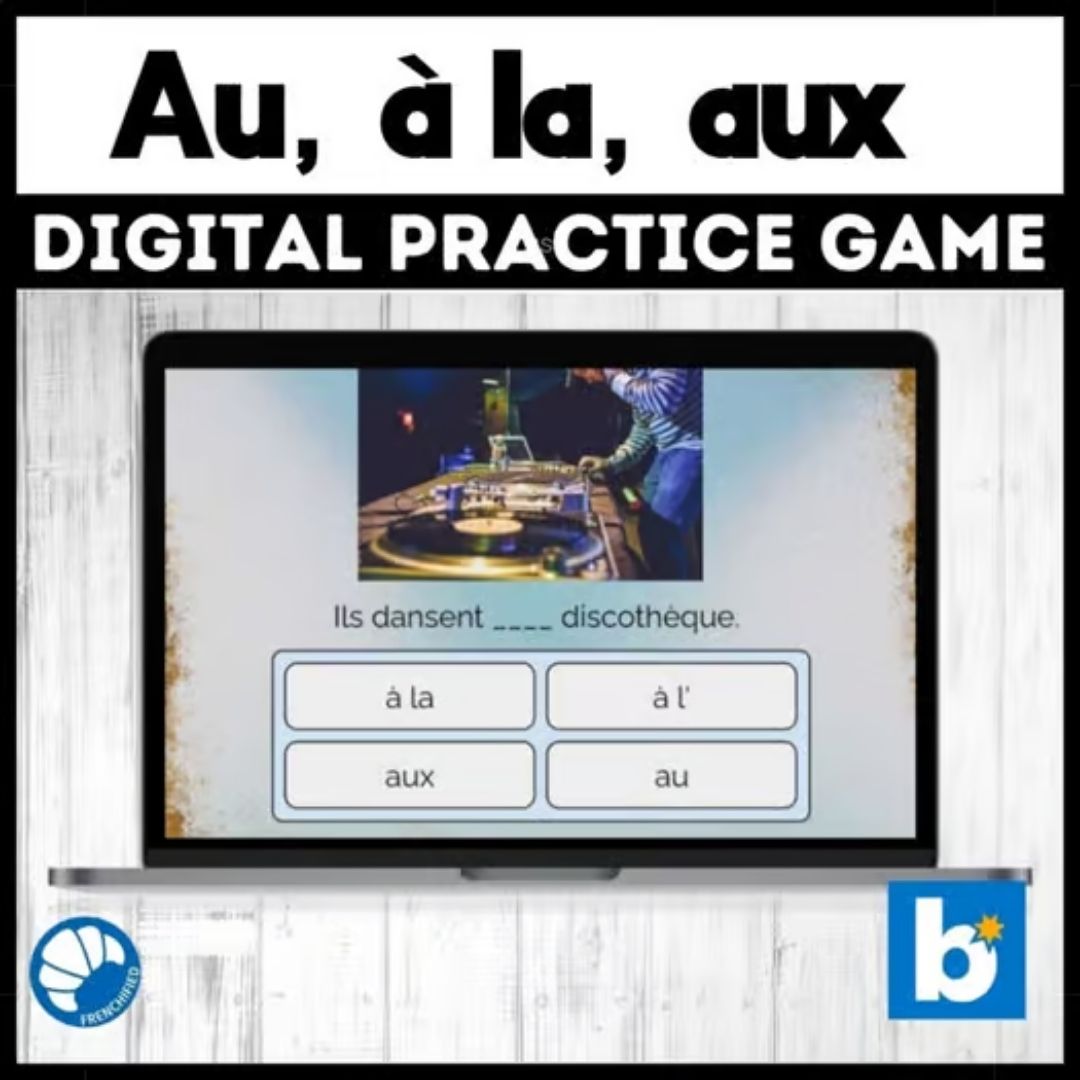 French grammar au à la aux Boom Cards™