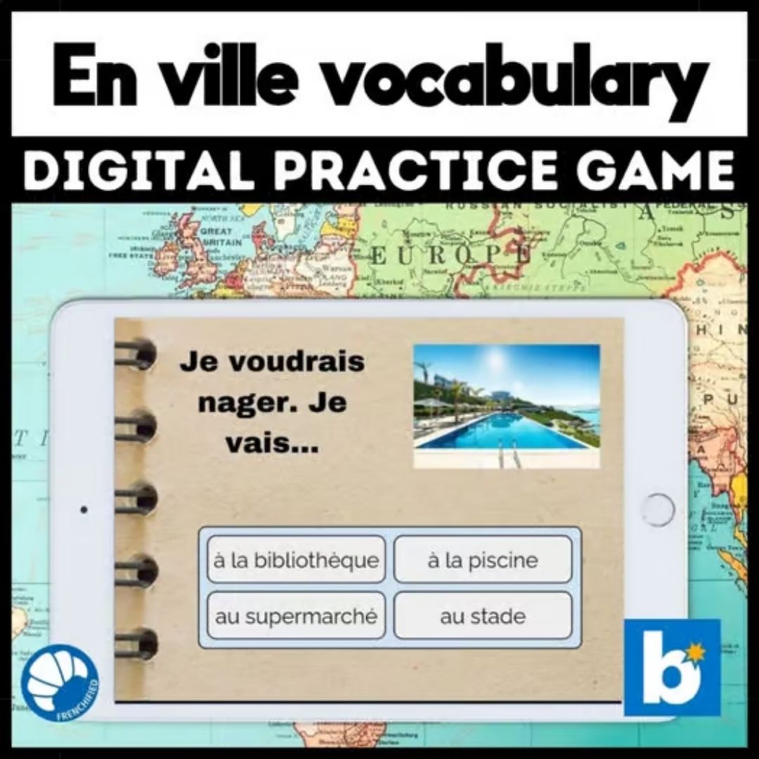 French vocabulary en Ville Boom Cards™ -