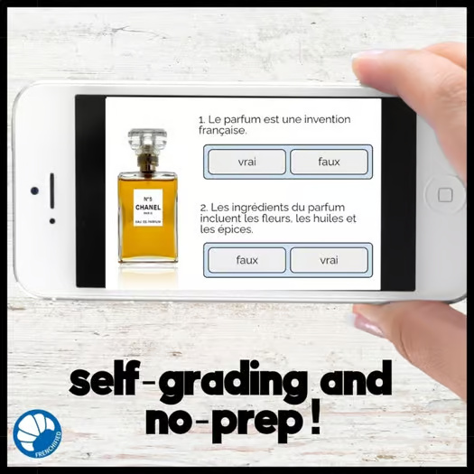 Le Parfum French reading activity for Boom Cards™ 3 Le Parfum French reading activity for Boom Cards™ - Image 3